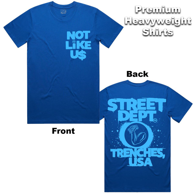 Street Dept - Not Like Us Royal Blue Carolina Tee