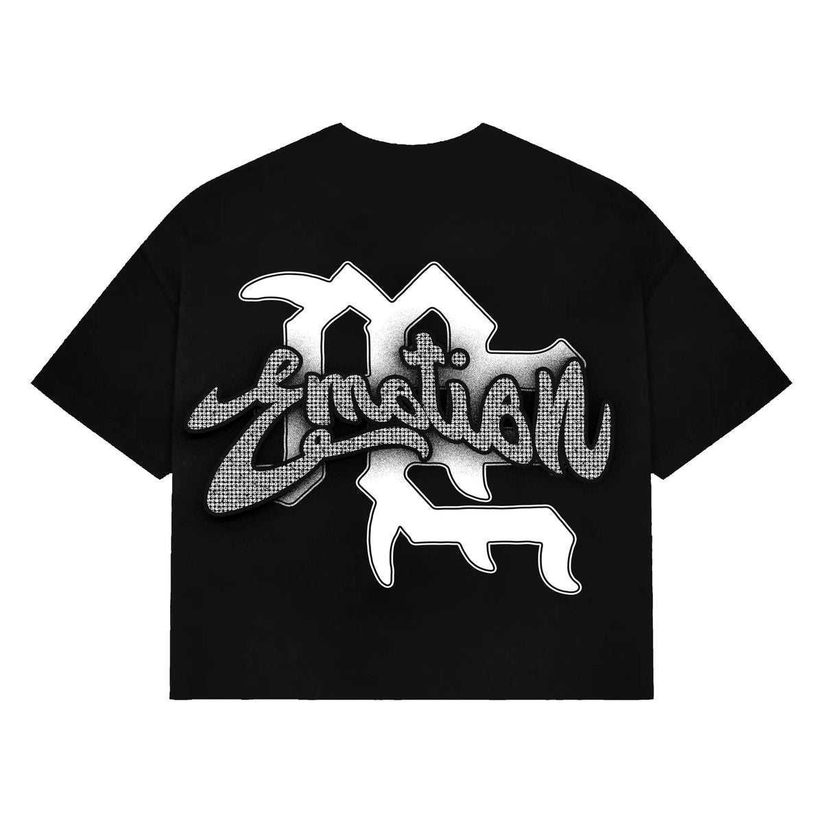 Mixed Emotions - Angel Cupid Rhinestone Black Tee