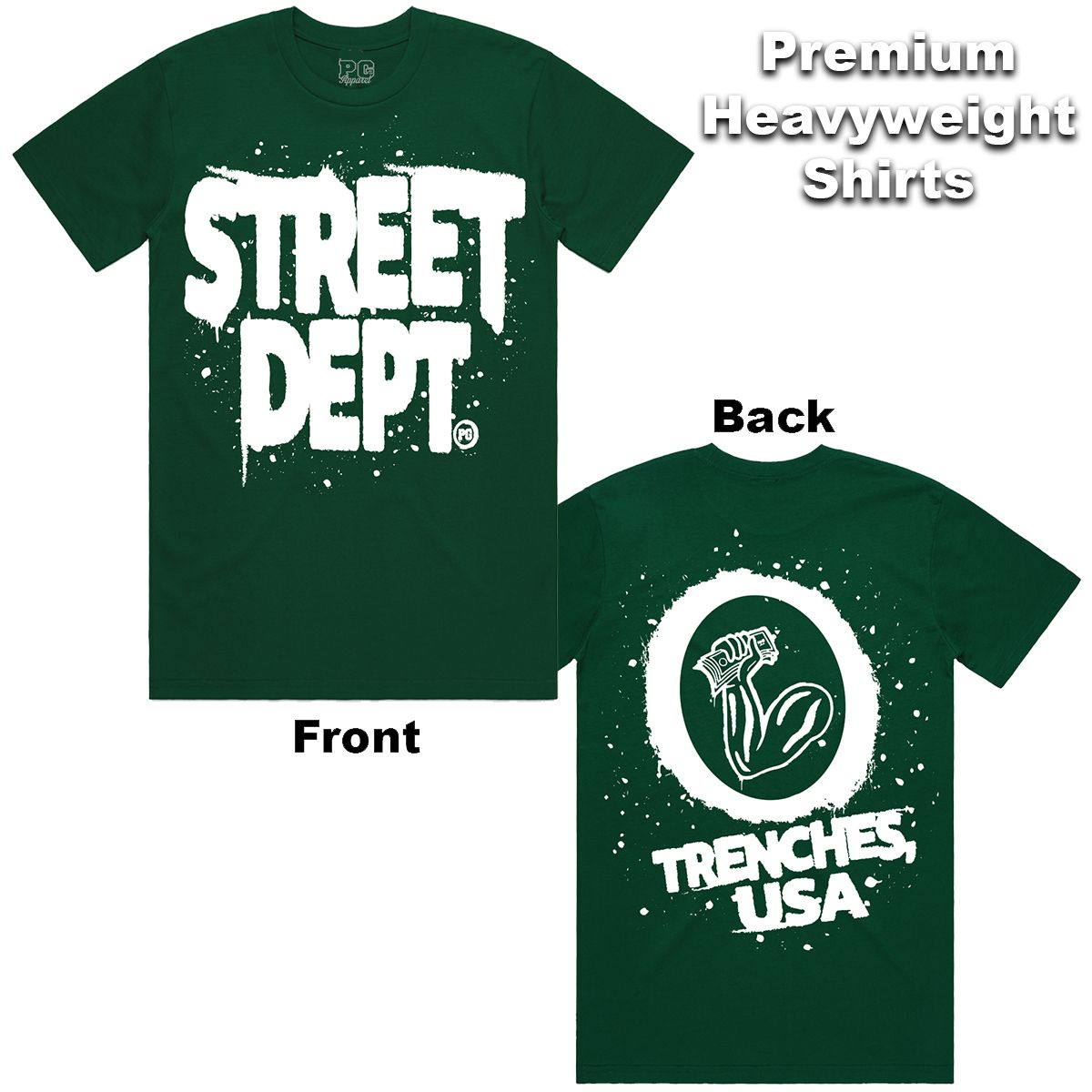 Street Dept - Drip Emerald Green White Tee
