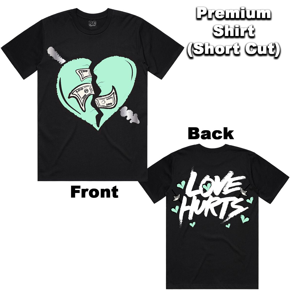 POG - Love Hurts Black Seafoam Black Tee