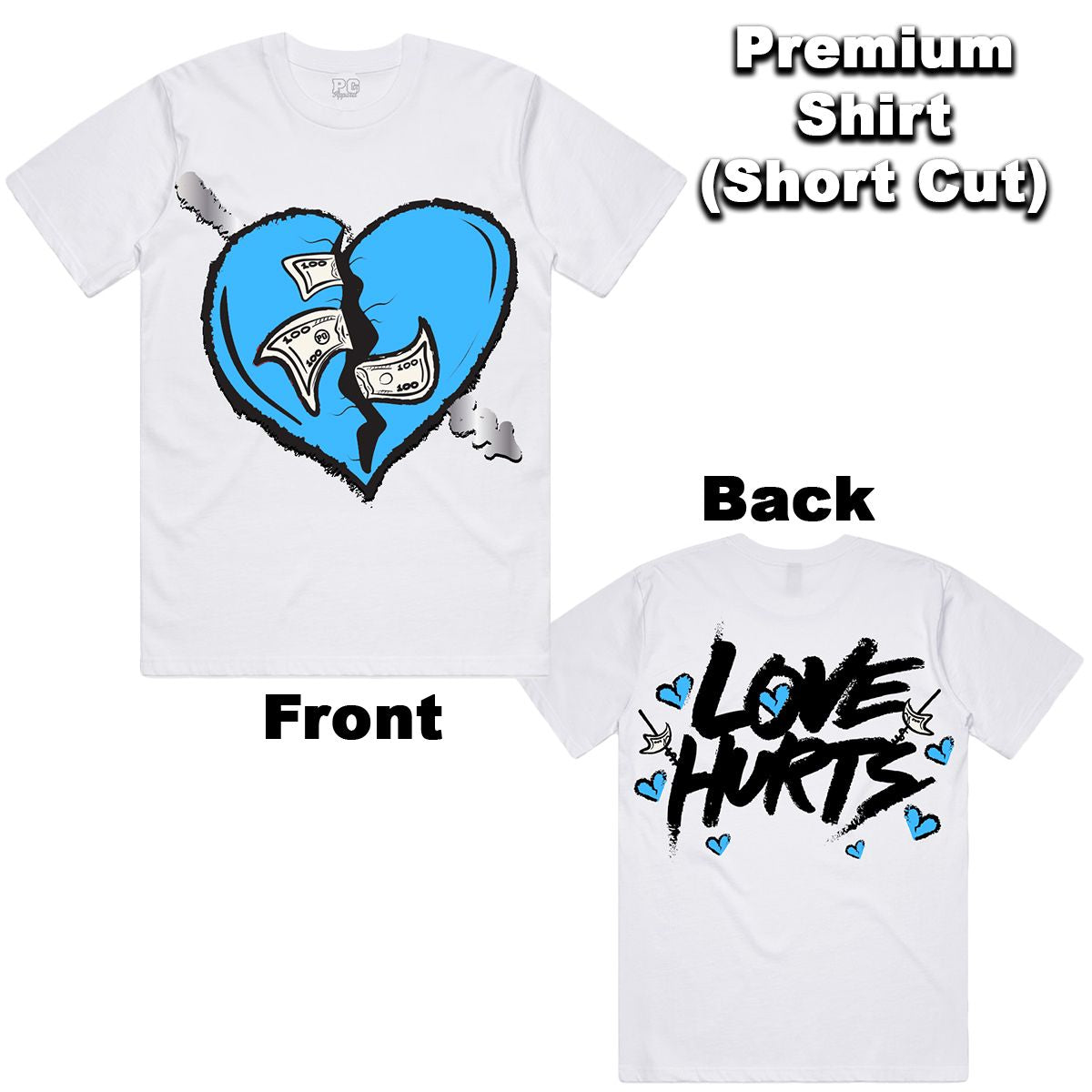 POG - Love Hurts White Sky Blue White Tee