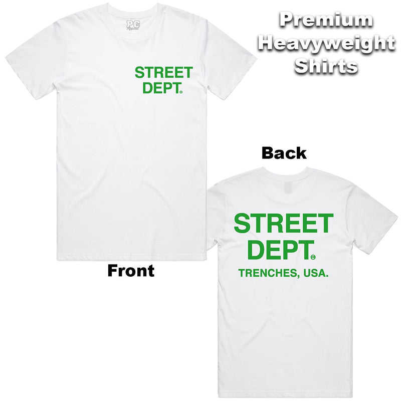 Jordan 5 Lucky Green 5s Shirt Street Dept - White Green Tee