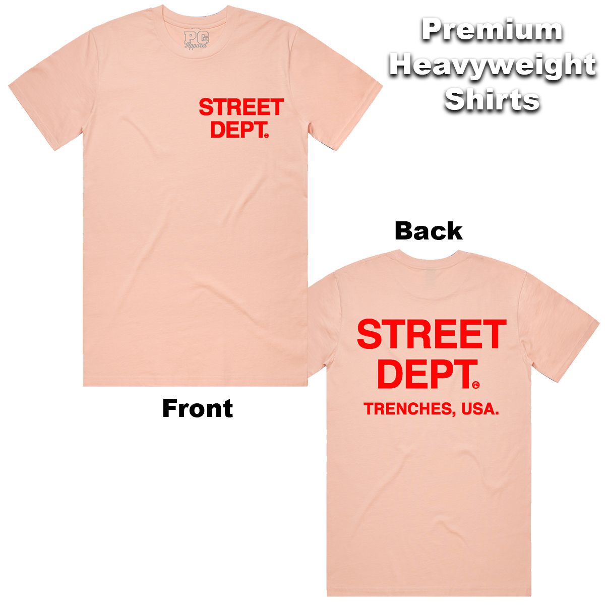 Jordan 11 Legend Pink 11s Shirt Street Dept - Pale Pink / Red Tee