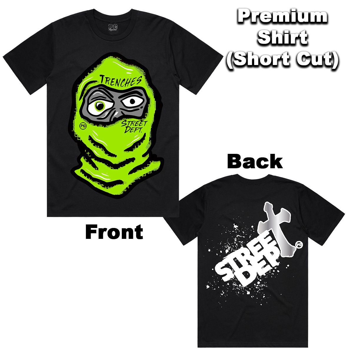 POG - Shiesty Street Dept Black Lime Green Tee