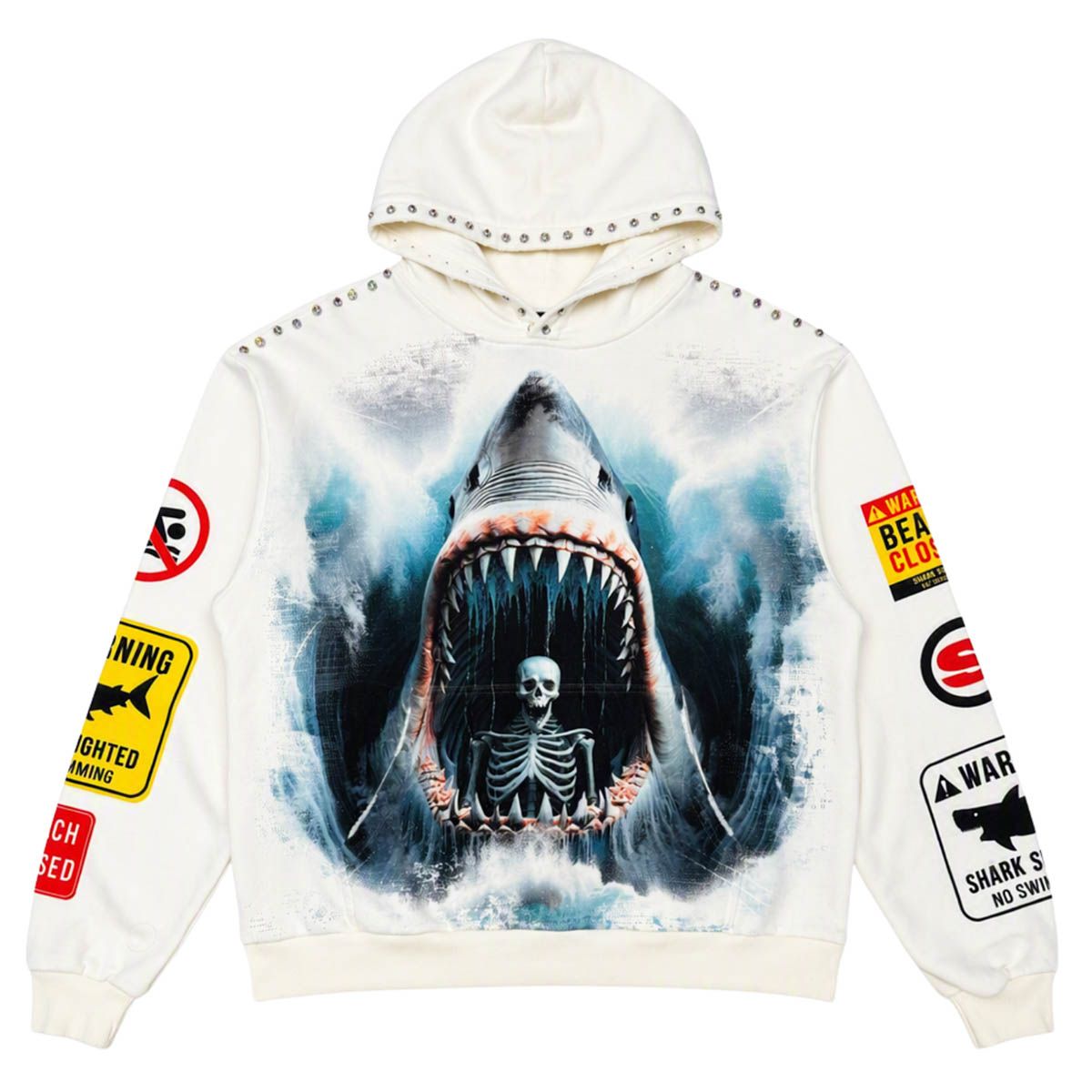 Stray - Killer Shark White Hoodie