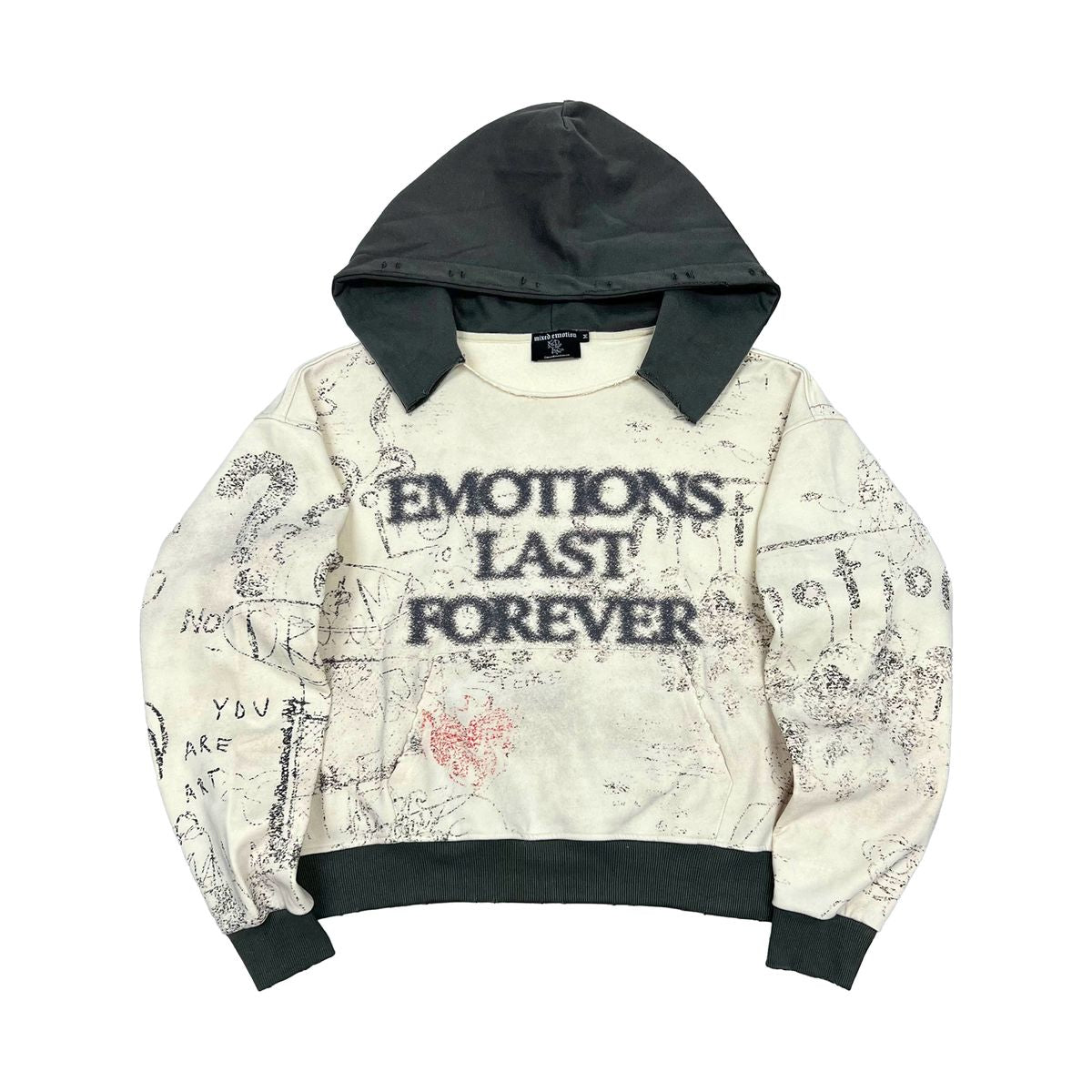Mixed Emotions - Last Forever Cream Black Hoodie