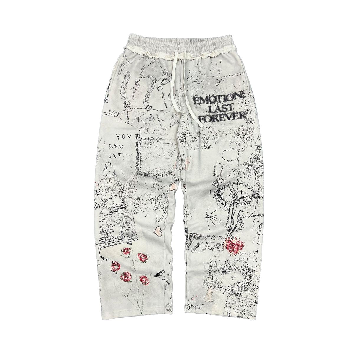 Mixed Emotions - Last Forever Cream Black Jogger
