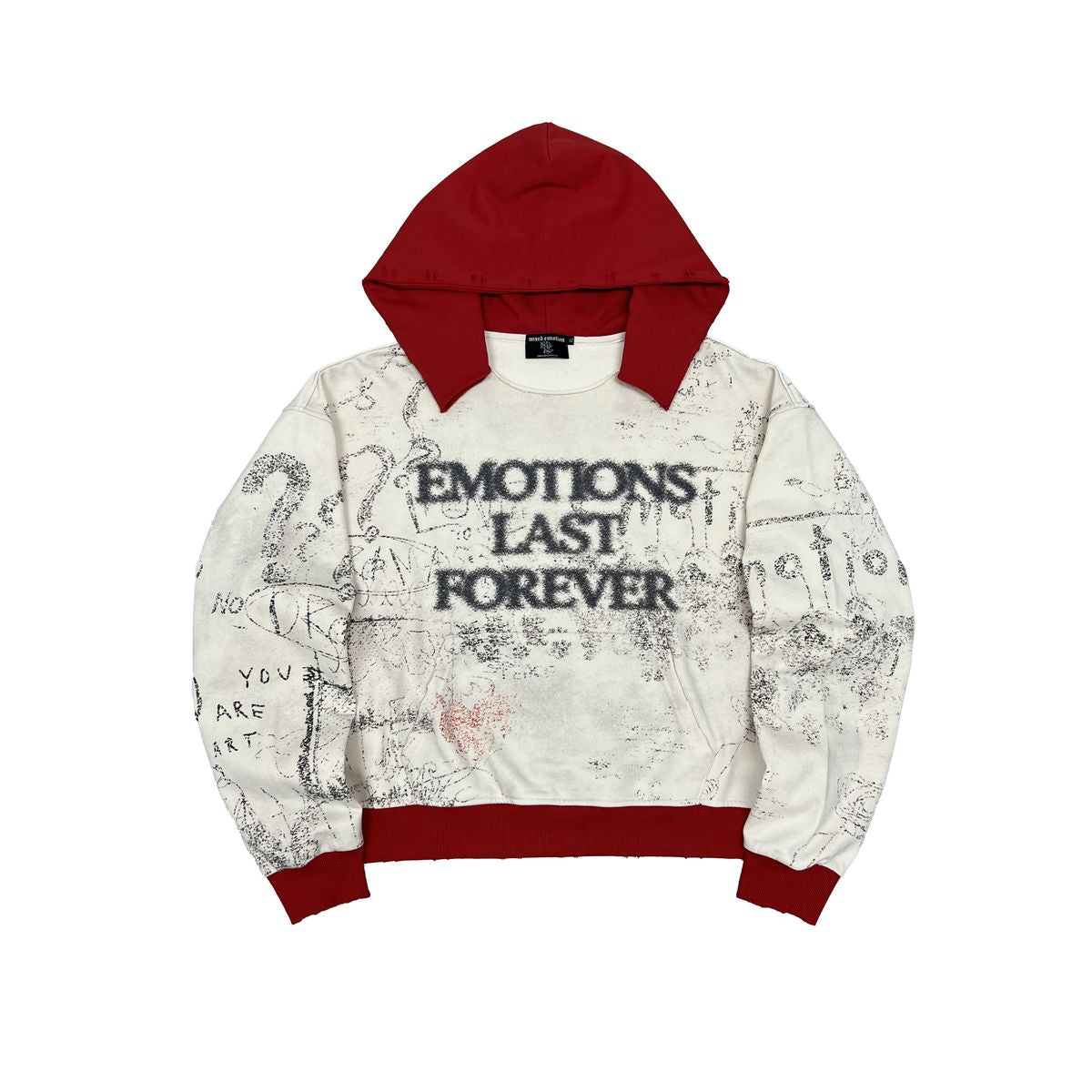Mixed Emotions - Last Forever Red Cream Hoodie