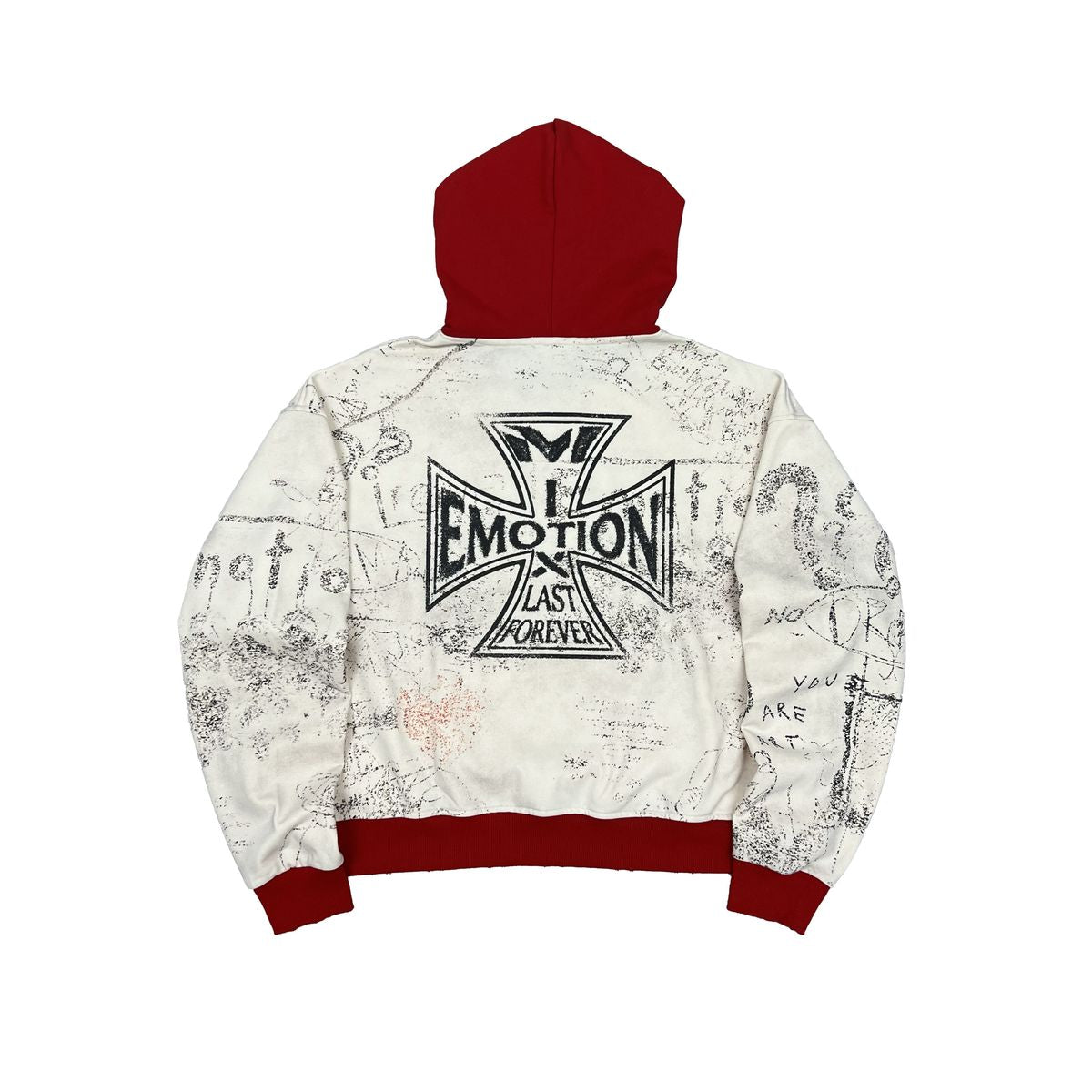 Mixed Emotions - Last Forever Red Cream Hoodie