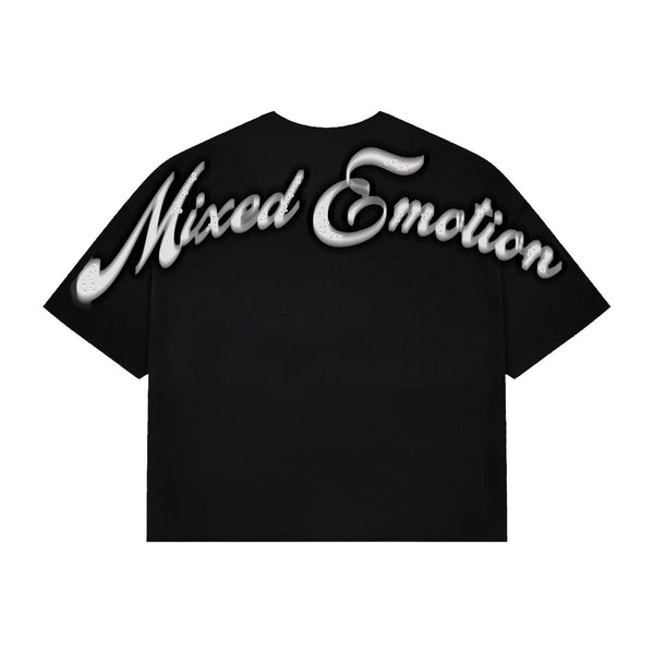 Mixed Emotions - Pearl Angel Black Crop Tee