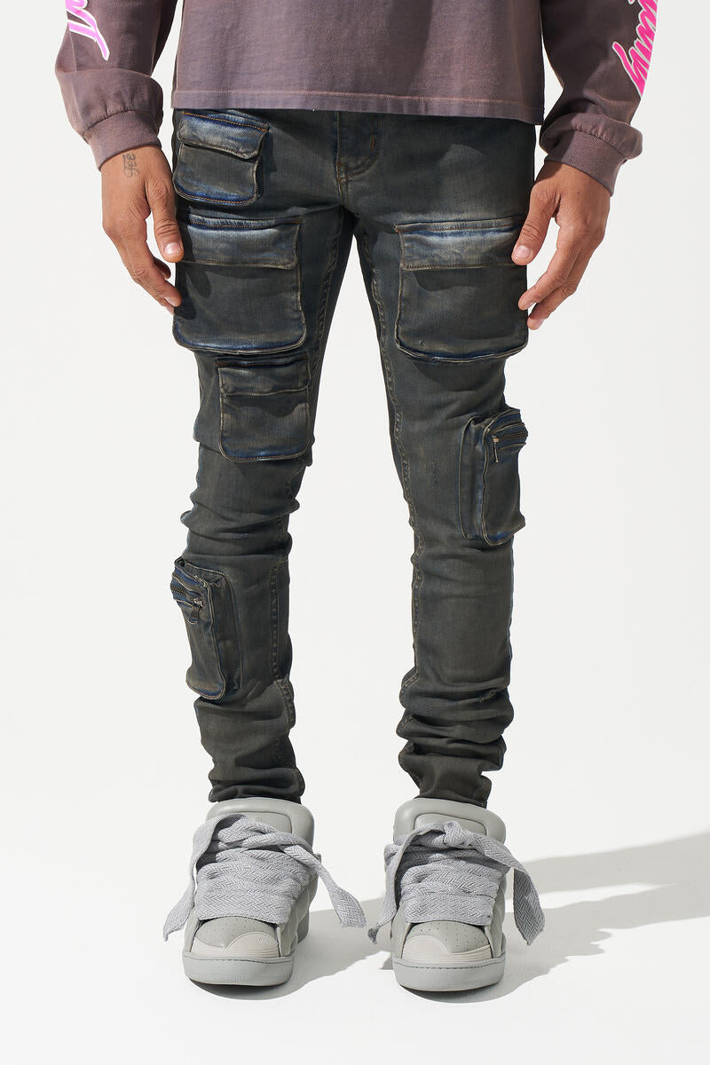 Serenede - Wave Cargo Black Jeans