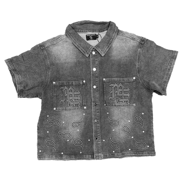 Mixed Emotions - Paisley Denim Black Shirt