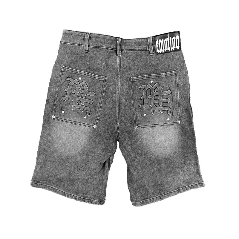 Mixed Emotions - Paisley Denim Black Shorts