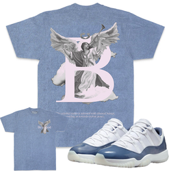 Jordan 11 Diffused Blue 11s Shirt Million - Be of God Navy Tee