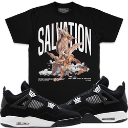 Jordan 4 White Thunder 4s Shirt Million - Salvation Black Tee