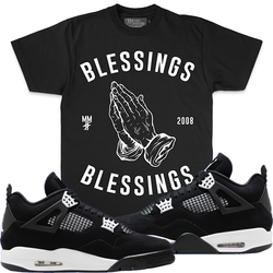 Jordan 4 White Thunder 4s Shirt Million - Blessing Black Tee