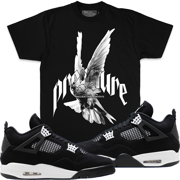 Jordan 4 White Thunder 4s Shirt Million - Pressure Black Tee