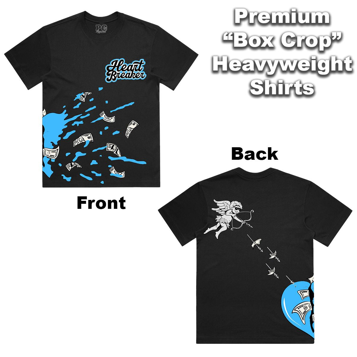 Heart Splatter - Carolina Blue Tee