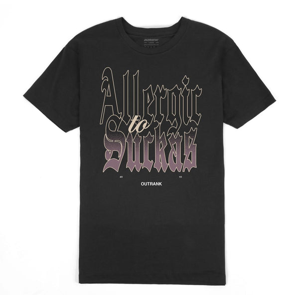 Outrank - Allergic To Suckas Navy Tee