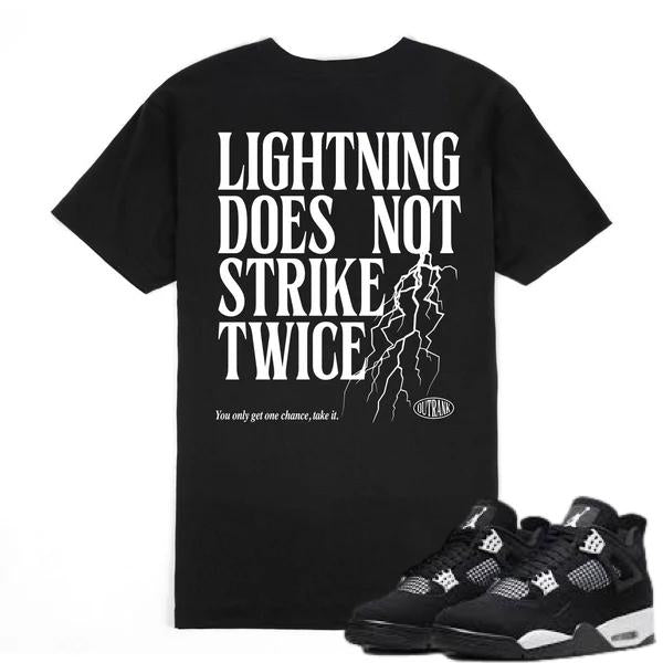 Jordan 4 Thunder 4s Shirt Outrank - Lightning Black Tee