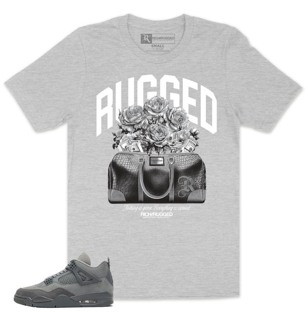 Jordan 4 Olympic Paris Wet Cement 4s Shirt Rich - Deep In My Bag Grey Tee