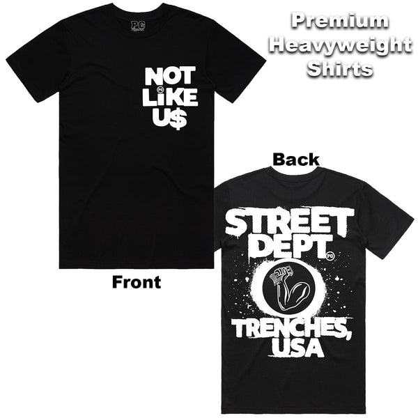 Street Dept - Not Like Us Black White Tee