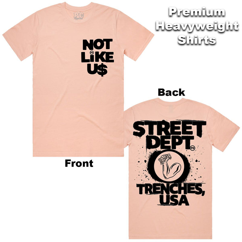 Street Dept - Not Like Us Pale Pink Black Tee