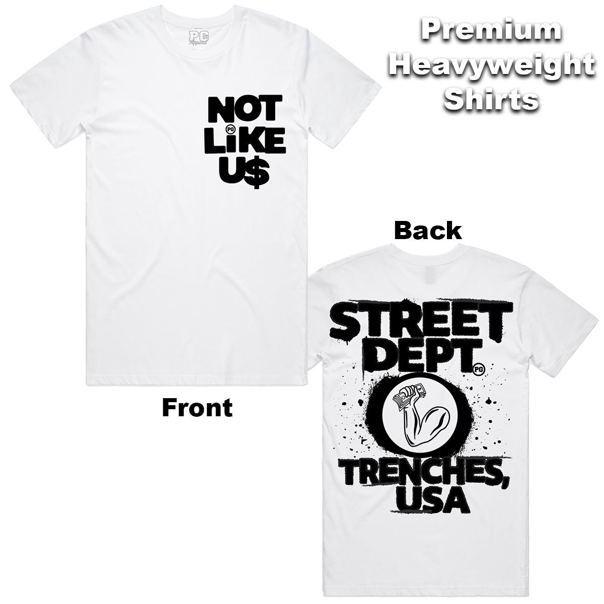 Street Dept - Not Like Us Black White Tee