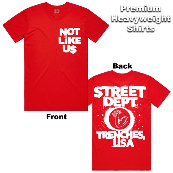 Street Dept - Not Like Us Red White Tee