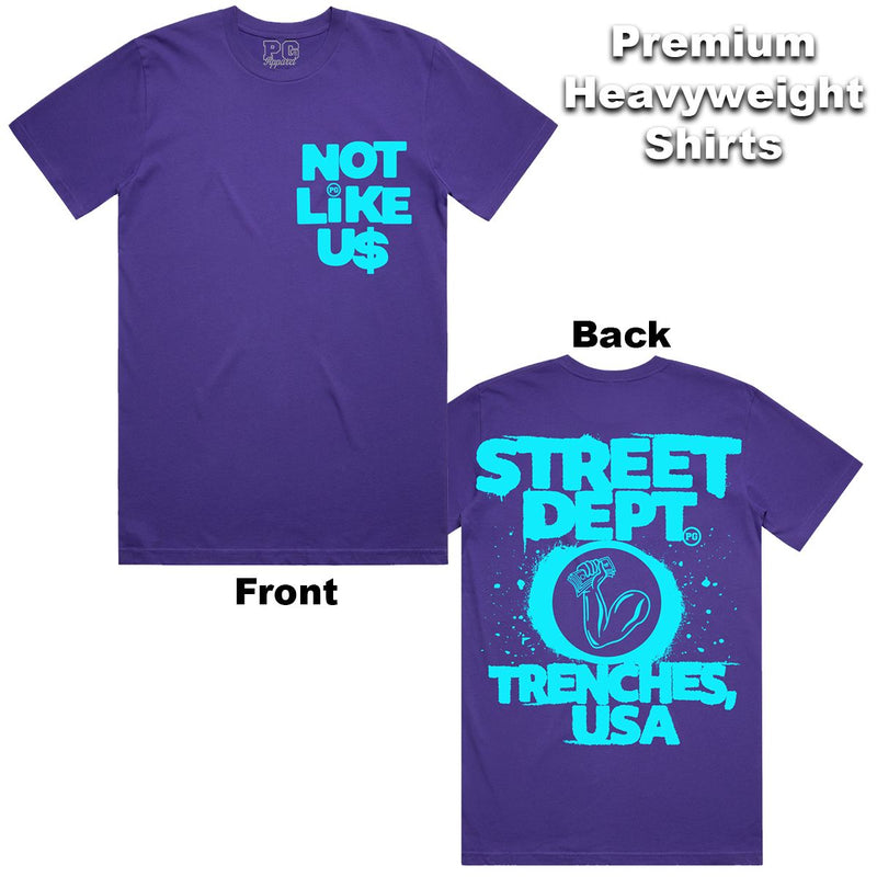 Street Dept - Not Like Us Purple Turquoise Tee