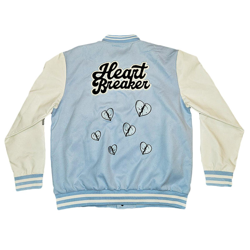 Heart Breaker - Varsity Jacket Light Blue White Jacket