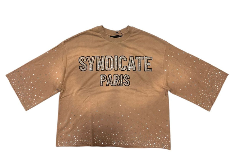 Syndicate - Paris Brown Rhinestone Crop Tee