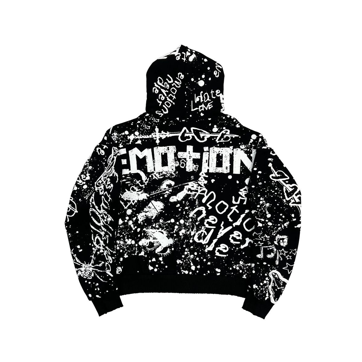 Mixed Emotions - Black Graffiti Hoodie