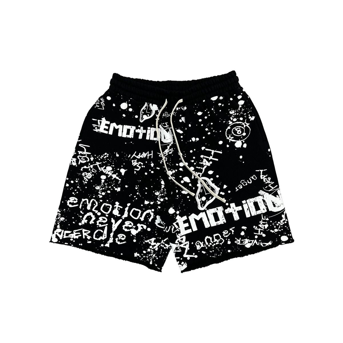 Mixed Emotions - Black Graffiti Shorts