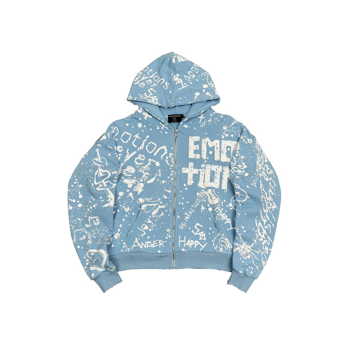 Mixed Emotions - Blue Graffiti Hoodie