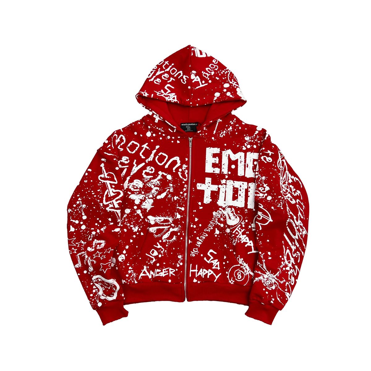 Mixed Emotions - Red Graffiti Hoodie