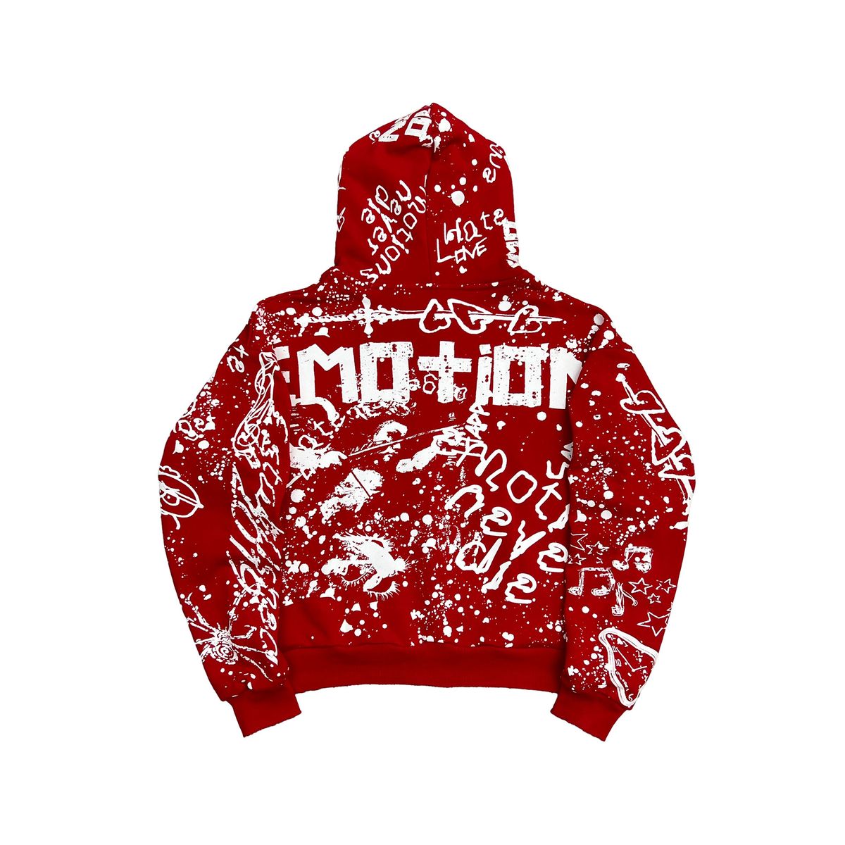 Mixed Emotions - Red Graffiti Hoodie