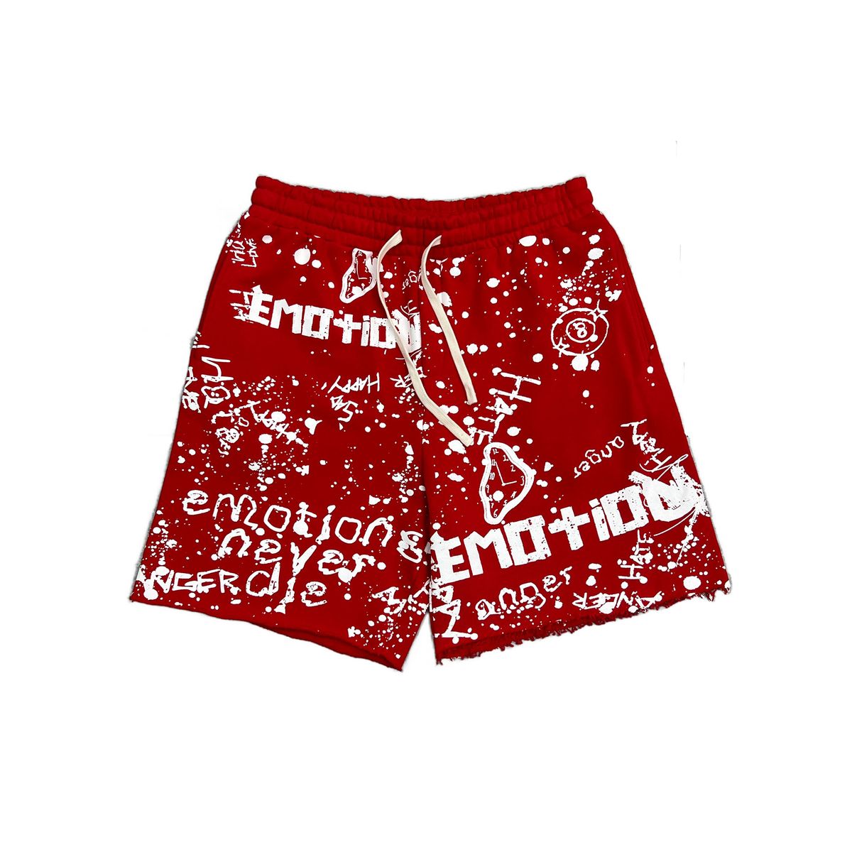 Mixed Emotions - Red Graffiti Shorts