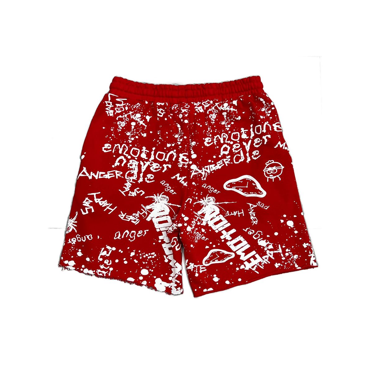 Mixed Emotions - Red Graffiti Shorts