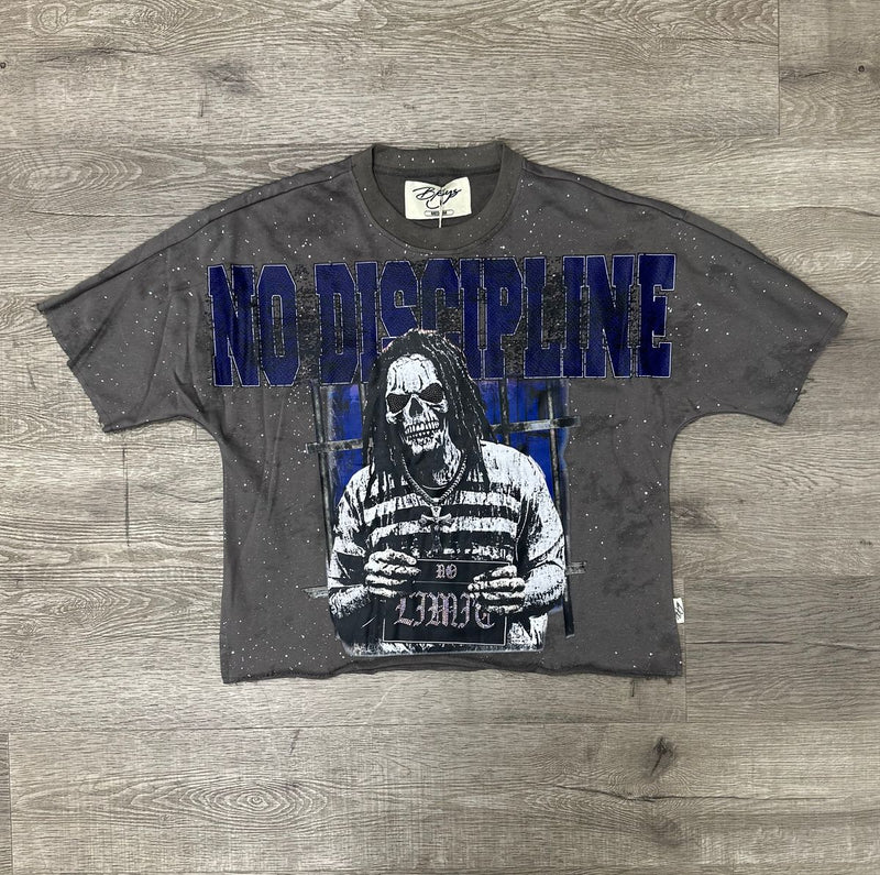 BKYS - No Discipline Washed Grey Crop Tee