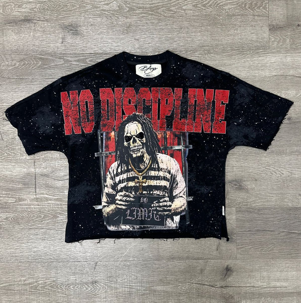 BKYS - No Discipline Black Red Crop Tee
