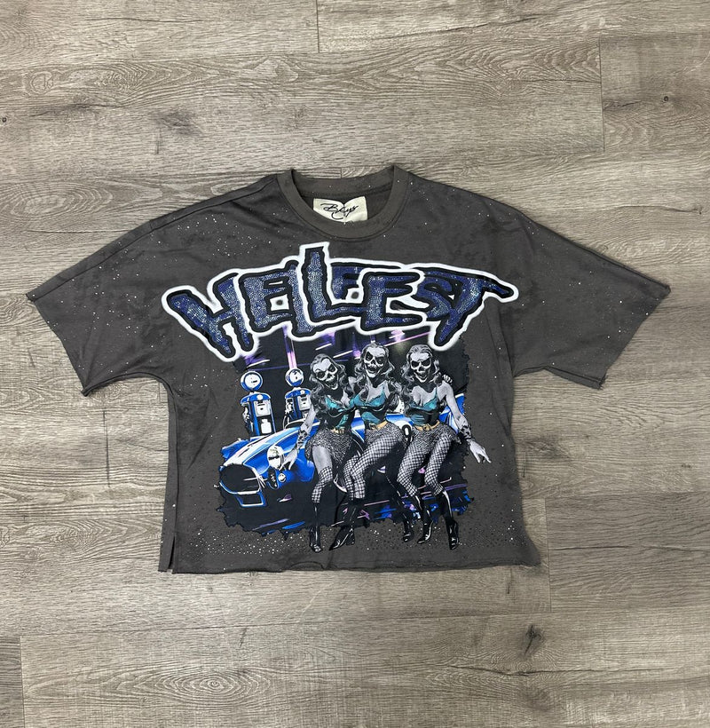 BKYS - HellFest Washed Grey Crop Tee