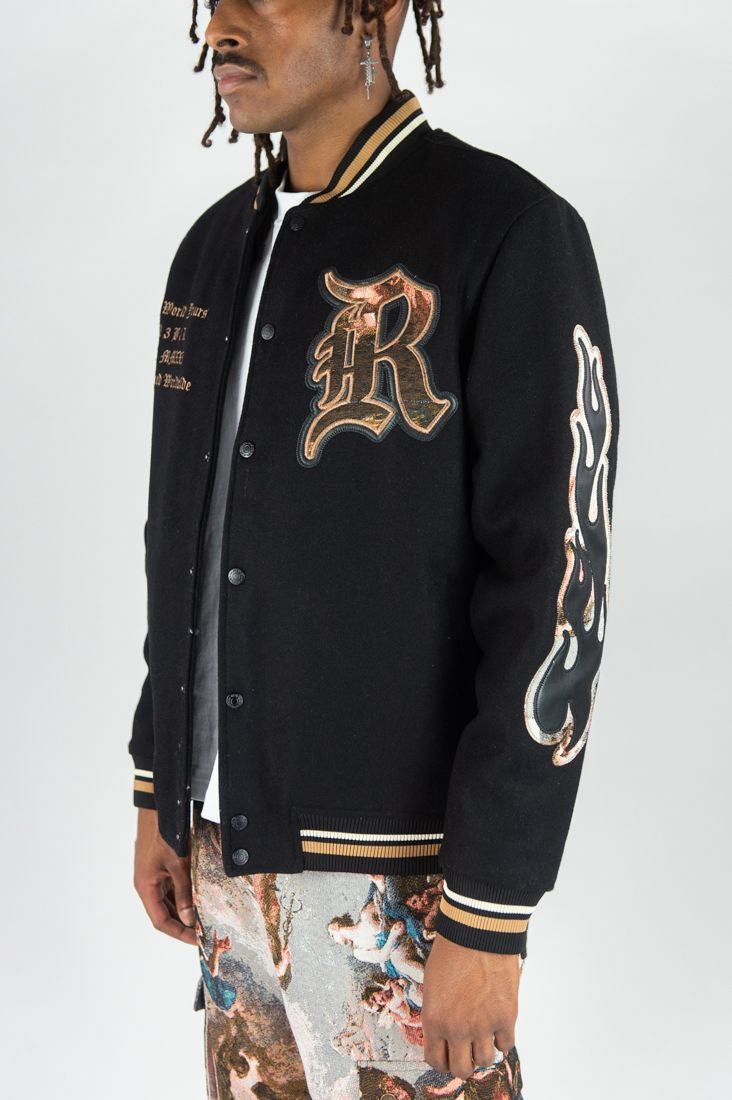 Rebel Minds - Melton Varsity Black Jacket