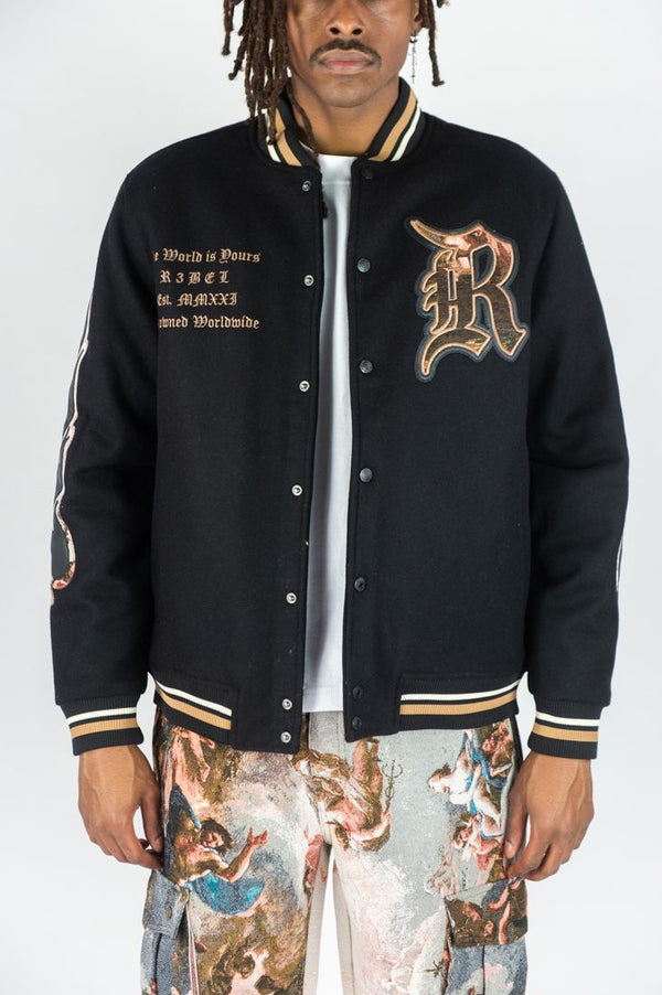 Rebel Minds - Melton Varsity Black Jacket