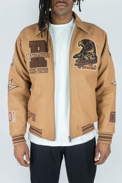 Rebel Minds - Eagle Khaki Varsity Jacket