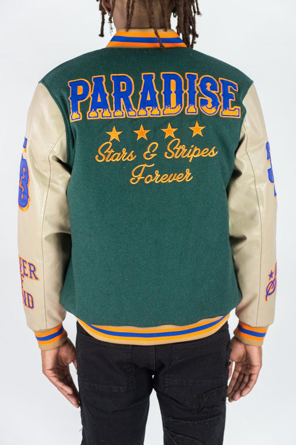 Rebels Minds - Fearless Green Varsity Jacket