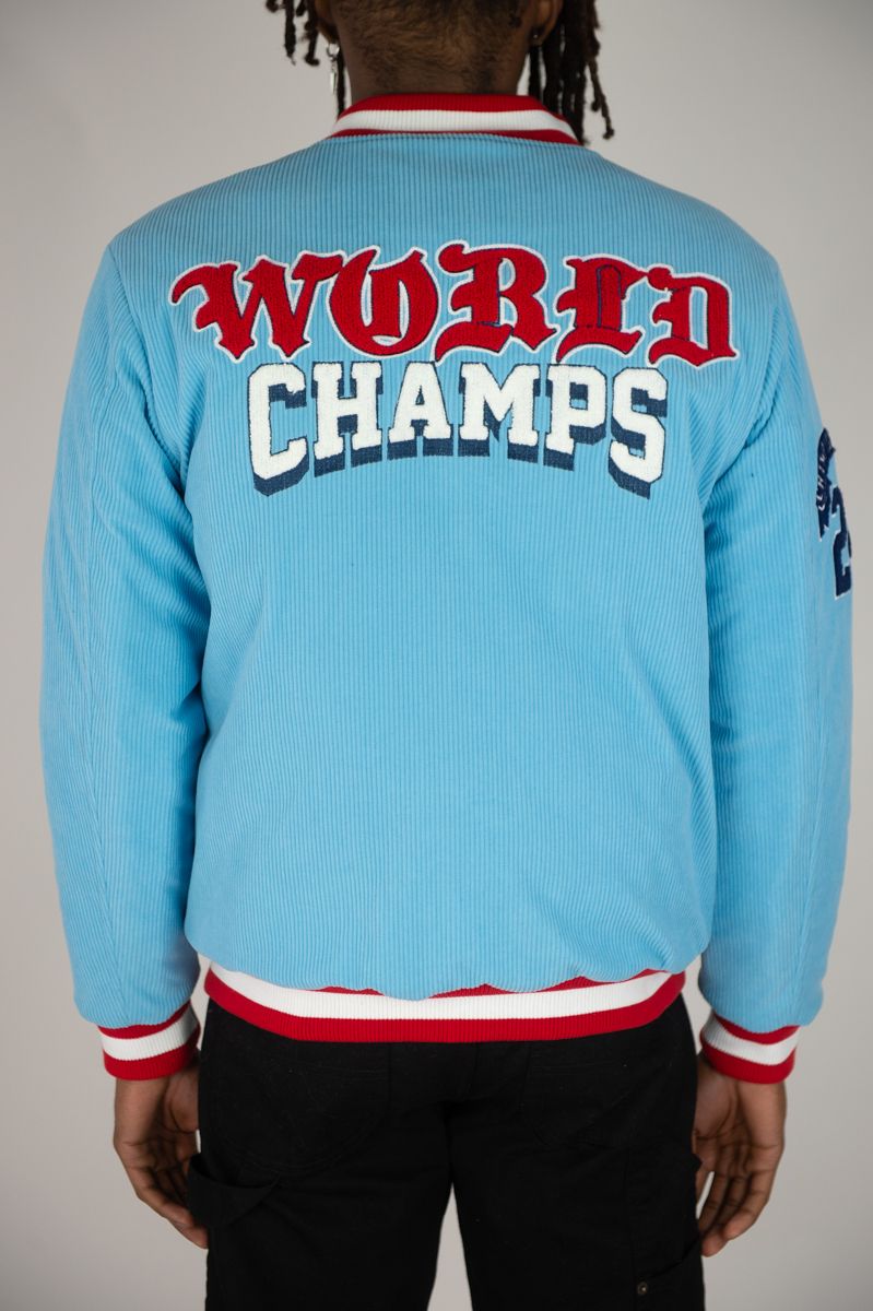 Rebel Minds - World Champs Sky Blue Varsity Jacket