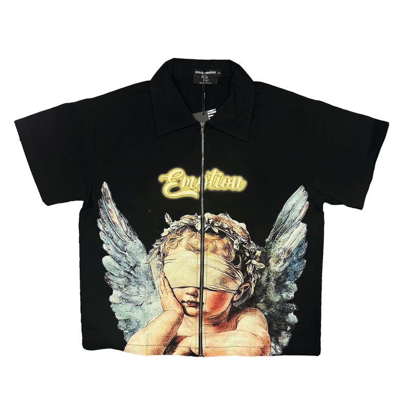 Mixed Emotions - Blinded Zip Up Black Shirt