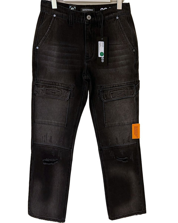 Serenede - Black Mist Baggy Black Jeans