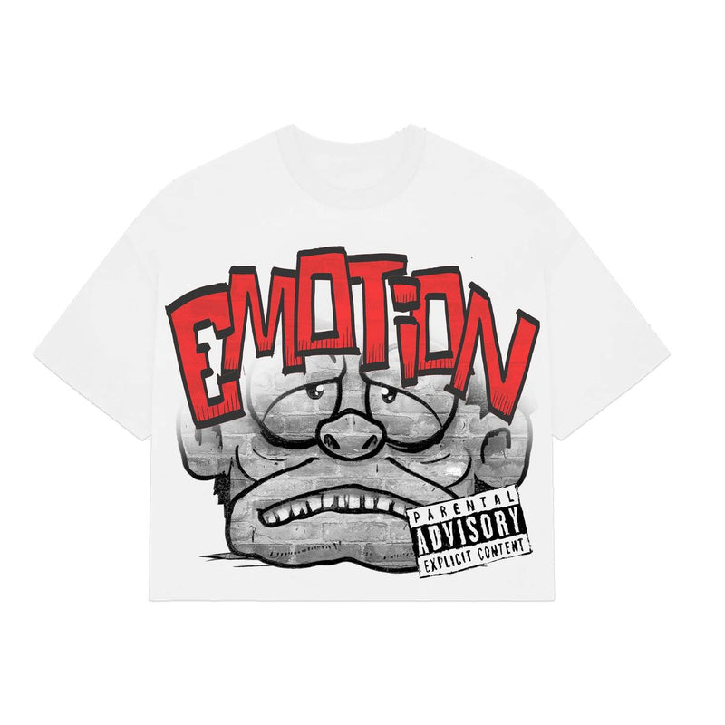 Mixed Emotions - White Monster Crop Tee